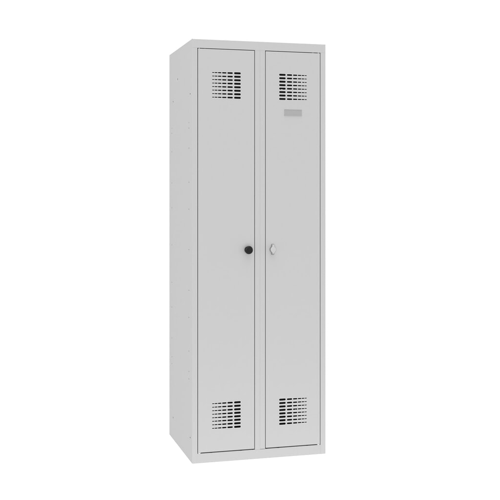 Immagine del prodotto n. 5: Steinbock® armadietto doppio, 1 scomparto, chiusura a chiavistello, AxLxP 1.800 x 600 x 500 mm, grigio chiaro/grigio chiaro