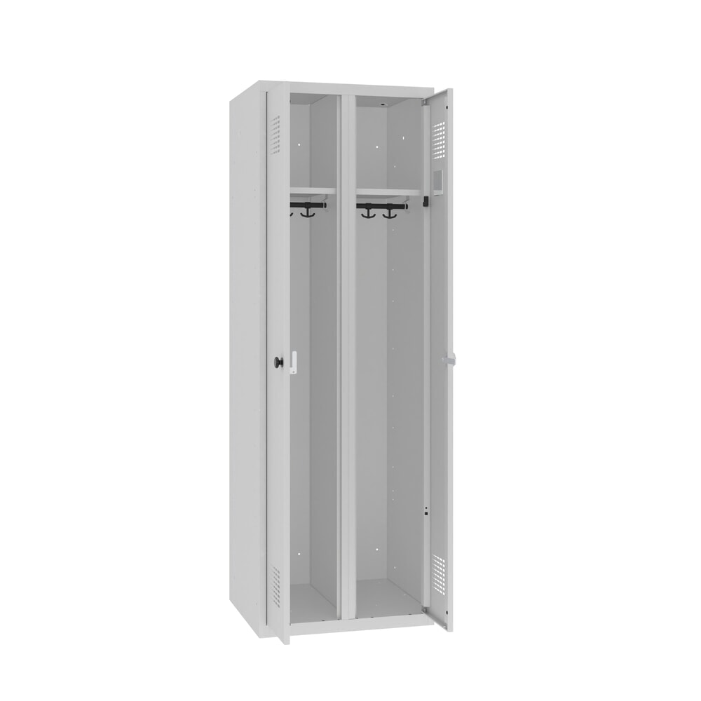 Immagine del prodotto: Steinbock® armadietto doppio, 1 scomparto, serratura a cilindro, AxLxP 1.800 x 600 x 500 mm, grigio chiaro/grigio chiaro