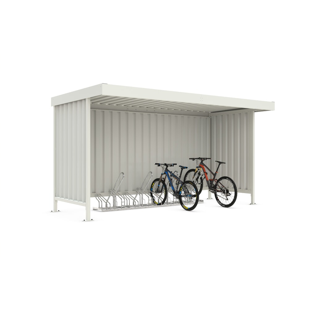 Immagine del prodotto: wsm® tettoia per biciclette Leipzig, tetto piano con attica, per 8 biciclette