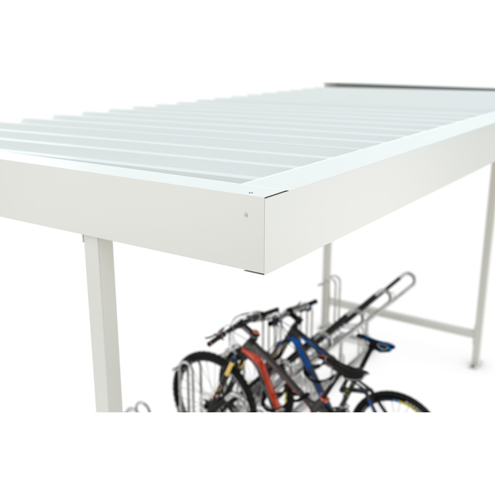 Immagine del prodotto n. 10: wsm® tettoia per biciclette Leipzig, tetto piano con attica, per 8 biciclette