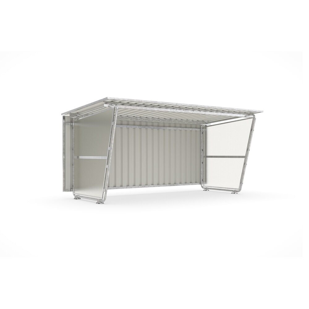 Immagine del prodotto n. 3: wsm® tettoia per biciclette Siegen, tetto monofalda con lamiera trapezoidale, per 8 biciclette