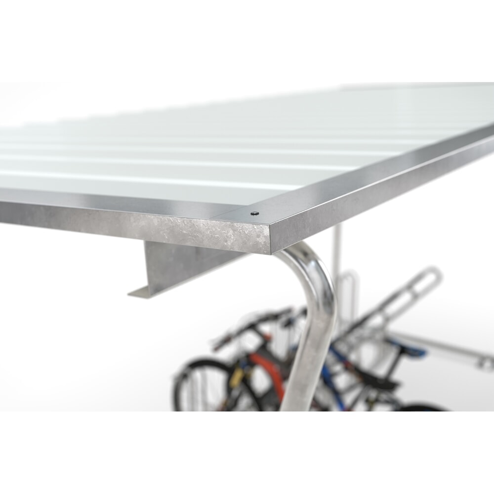 Immagine del prodotto n. 5: wsm® tettoia per biciclette Siegen, tetto monofalda con lamiera trapezoidale, per 8 biciclette