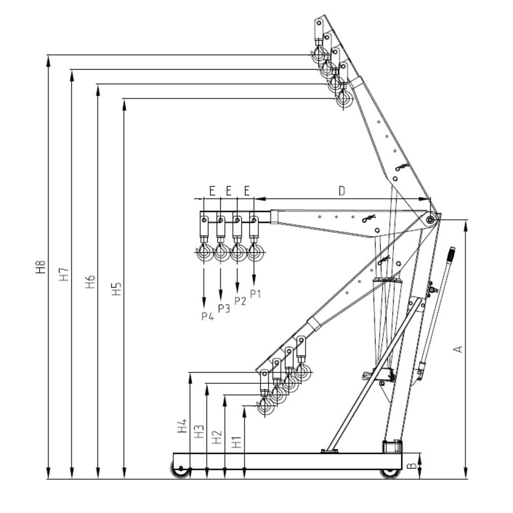 Gru parallela Steinbock®, pompa a due vie, portata 500 kg Immagine del prodotto n. 5: Gru parallela Steinbock®, pompa a due vie, portata 500 kg