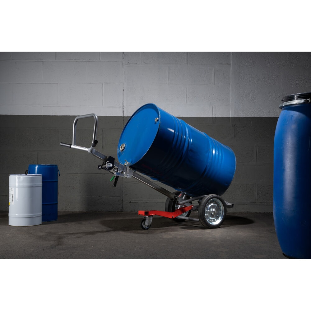 Immagine del prodotto n. 3: Manuvit carrello per fusti con argano di sollevamento, per fusti in metallo e plastica, volume 120 l e 220 l