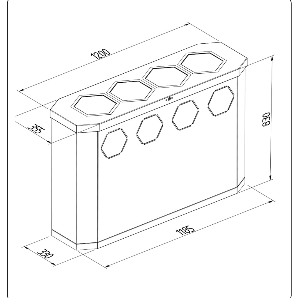 Contenitore per rifiuti stumpf®, Sixco 4 swing grigio chiaro Immagine del prodotto n. 2: Contenitore per rifiuti stumpf®, Sixco 4 swing grigio chiaro