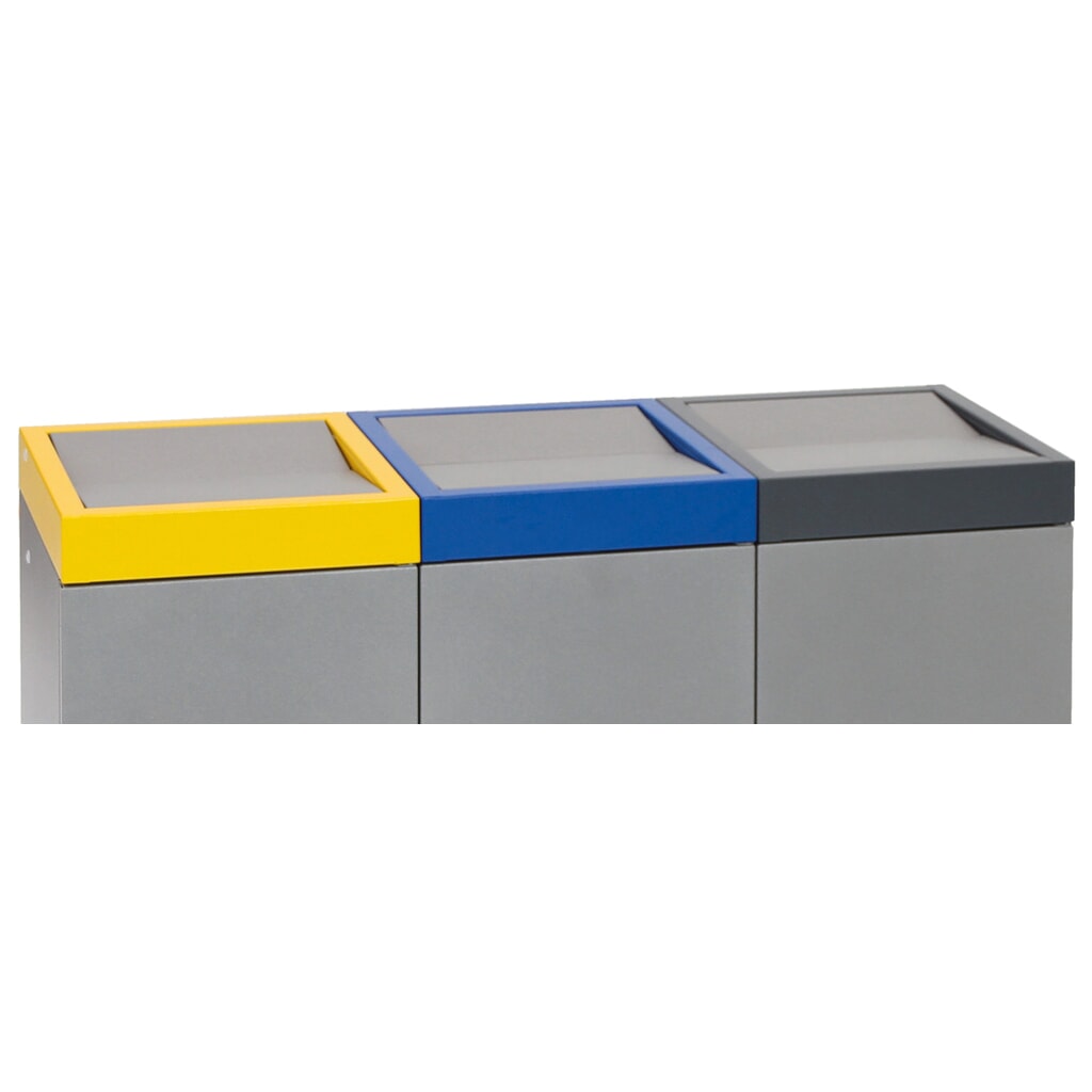 Contenitore per rifiuti riciclabili stumpf®, 3x 30 litri, colorato Immagine del prodotto n. 2: Contenitore per rifiuti riciclabili stumpf®, 3x 30 litri, colorato