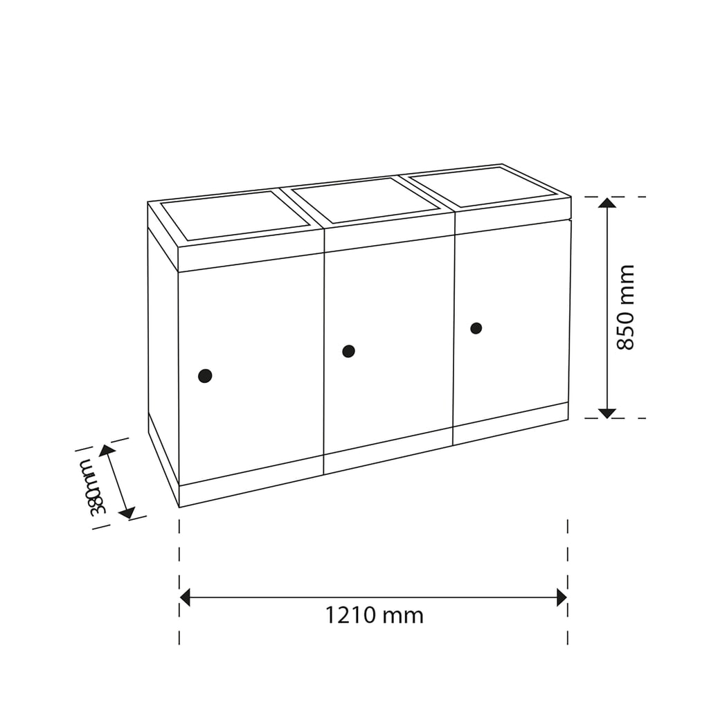 Immagine del prodotto n. 5: Contenitore per rifiuti riciclabili stumpf®, 3x 30 litri, colorato