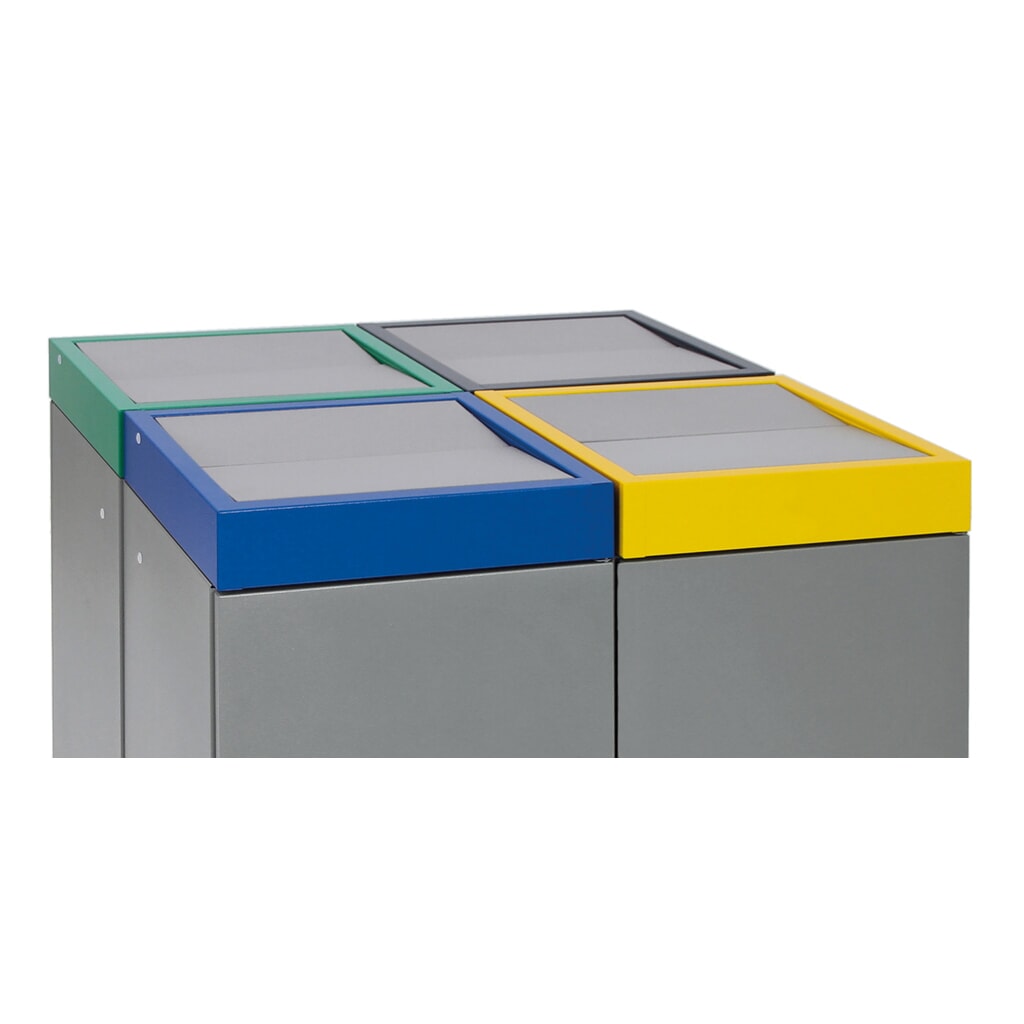 Contenitore per rifiuti riciclabili stumpf®, 4x 30 litri, colorato Immagine del prodotto n. 4: Contenitore per rifiuti riciclabili stumpf®, 4x 30 litri, colorato