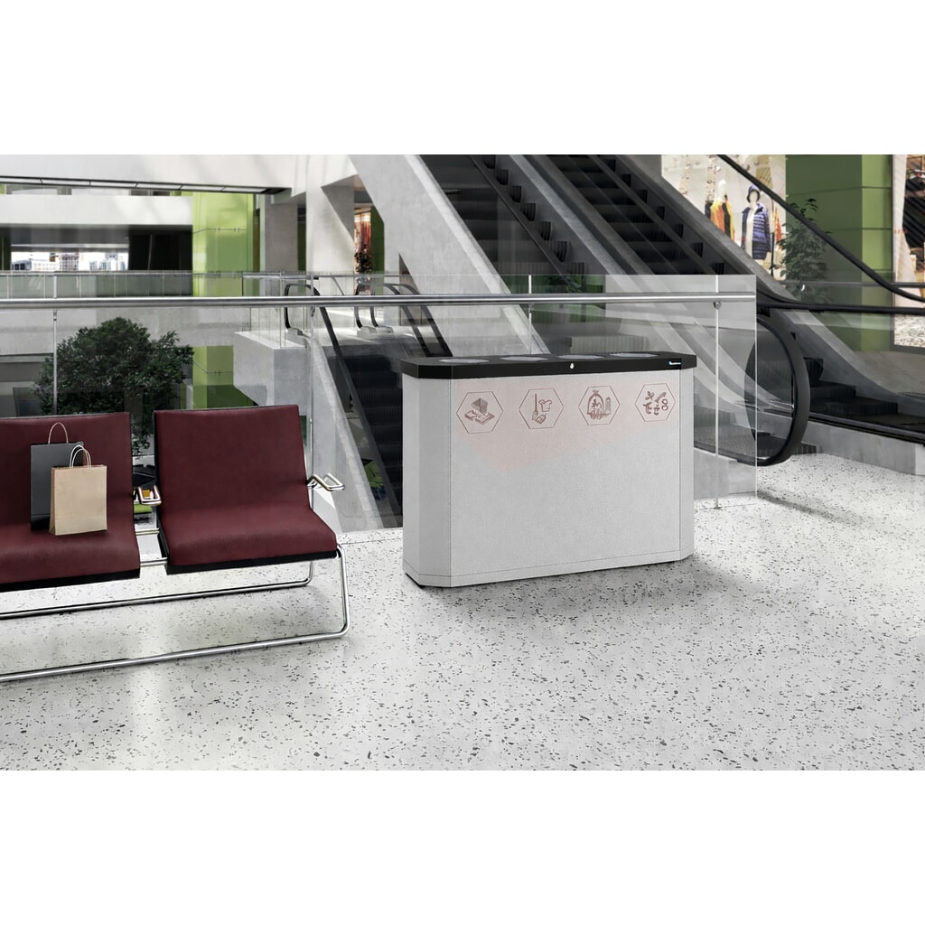 Immagine del prodotto n. 4: Contenitore per rifiuti stumpf®, Sixco 4 swing grigio chiaro