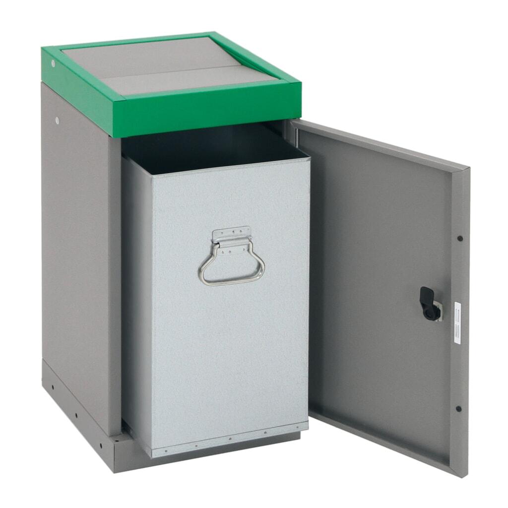 Immagine del prodotto n. 4: Contenitore per rifiuti riciclabili stumpf®, 1x 30 litri, coperchio verde