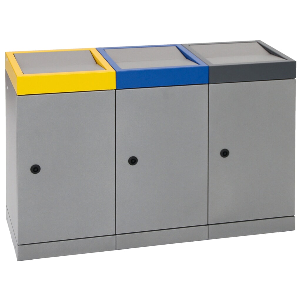 Contenitore per rifiuti riciclabili stumpf®, 3x 30 litri, colorato Immagine del prodotto n. 11: Contenitore per rifiuti riciclabili stumpf®, 3x 30 litri, colorato