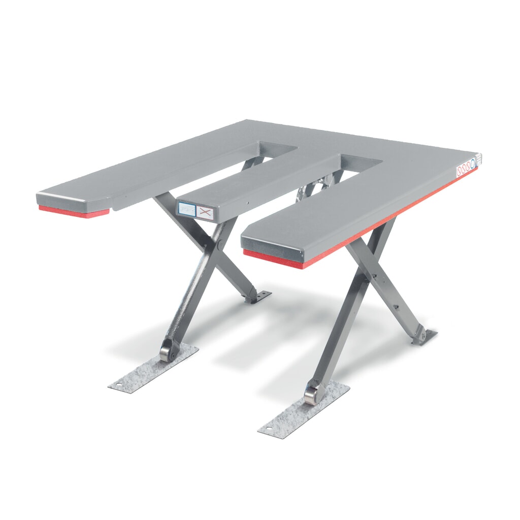 Piano elevatore a pantografo piatto FLEXLIFT, forma a E, portata 600 kg, piattaforma da 1.350 x 1.150 mm, 230 V Immagine del prodotto: Piano elevatore a pantografo piatto FLEXLIFT, forma a E, portata 600 kg, piattaforma da 1.350 x 1.150 mm, 230 V