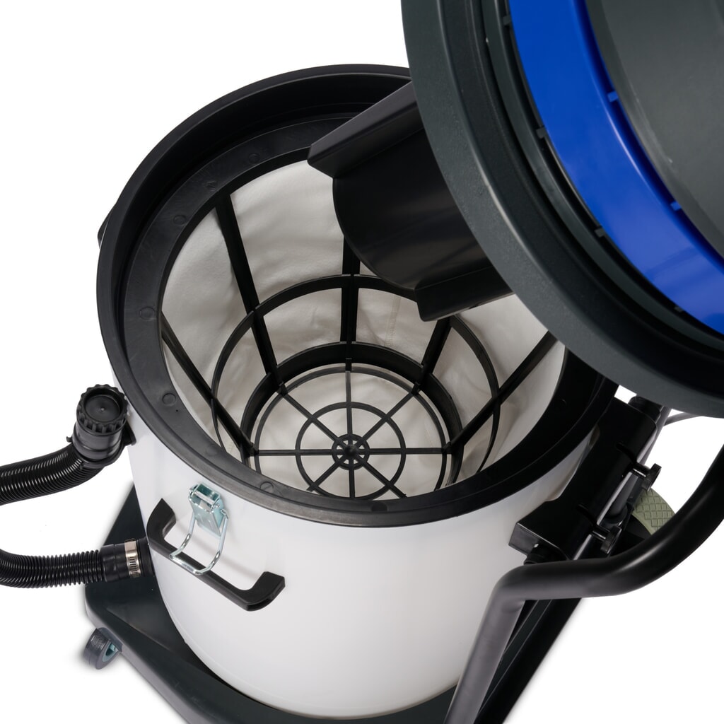 Immagine del prodotto n. 6: Aspirapolvere industriale HEMMDAL, umido e secco, contenitore in plastica, 2.000 W, 70 l, telaio ribaltabile, staffa richiudibile, tubo di scarico