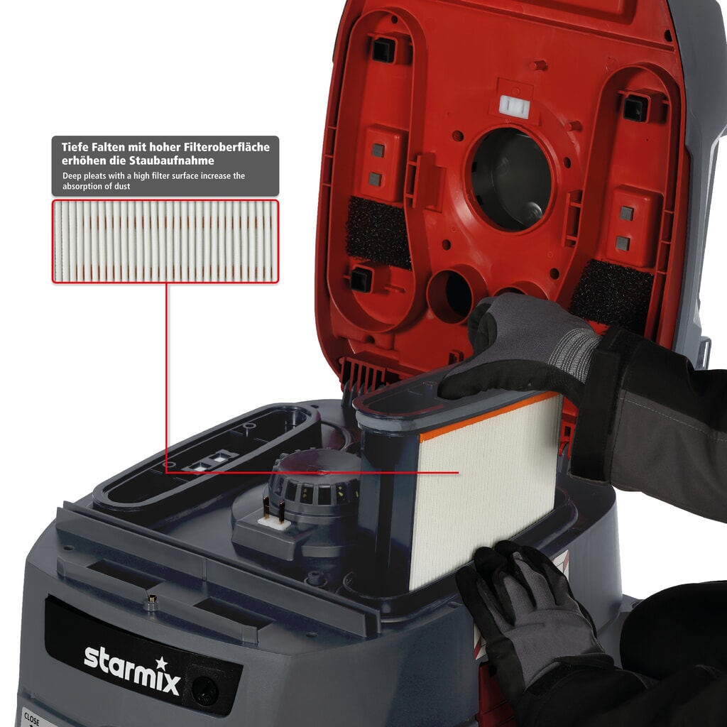Aspirapolvere industriale starmix iPulse, classe di polveri M, telaio ribaltabile, 1.600 W, 35 l Immagine del prodotto n. 5: Aspirapolvere industriale starmix iPulse, classe di polveri M, telaio ribaltabile, 1.600 W, 35 l