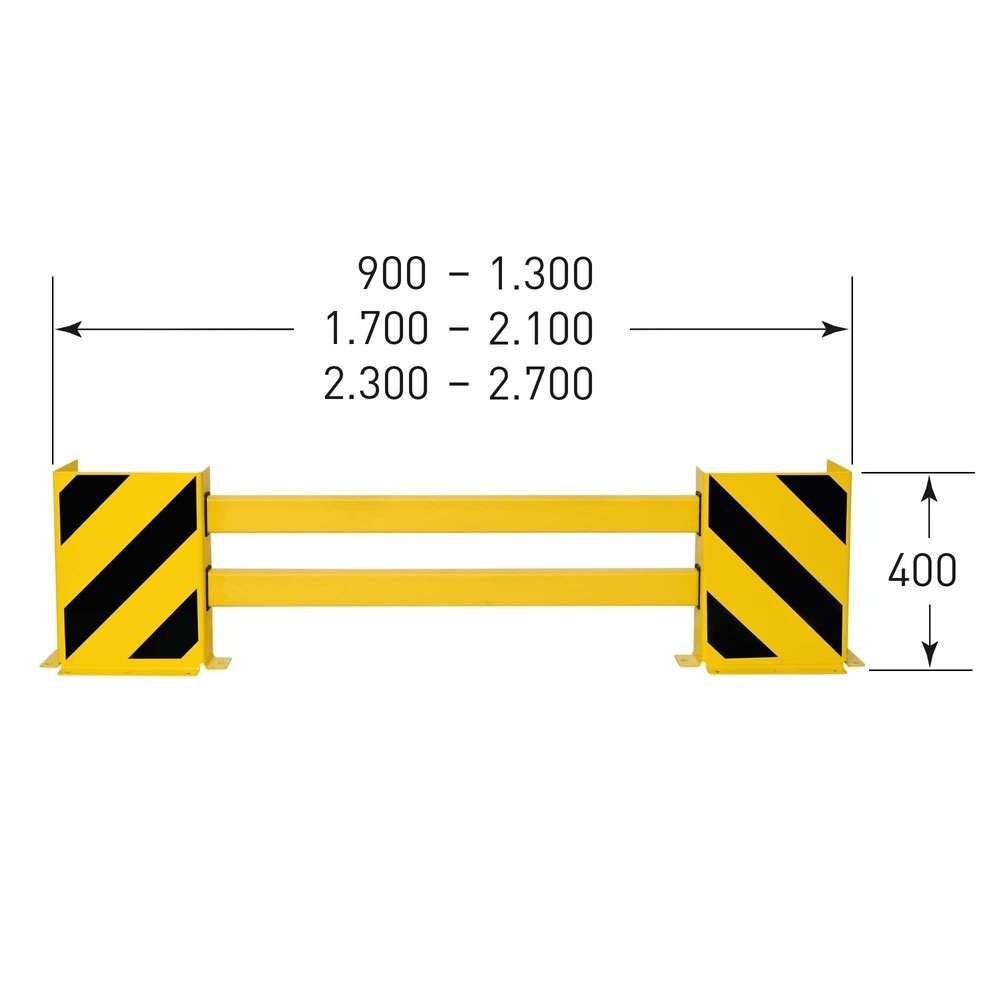 Immagine del prodotto n. 3: Protezione antiurto MORAVIA per scaffali, asse, larghezza 1.700 - 2.100 mm