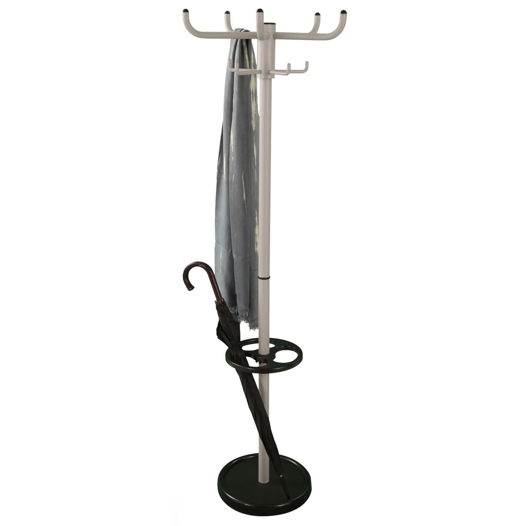 Attaccapanni, a piantana, 10 ganci, con portaombrelli, grigio, nero Immagine del prodotto n. 4: Attaccapanni, a piantana, 10 ganci, con portaombrelli, grigio, nero