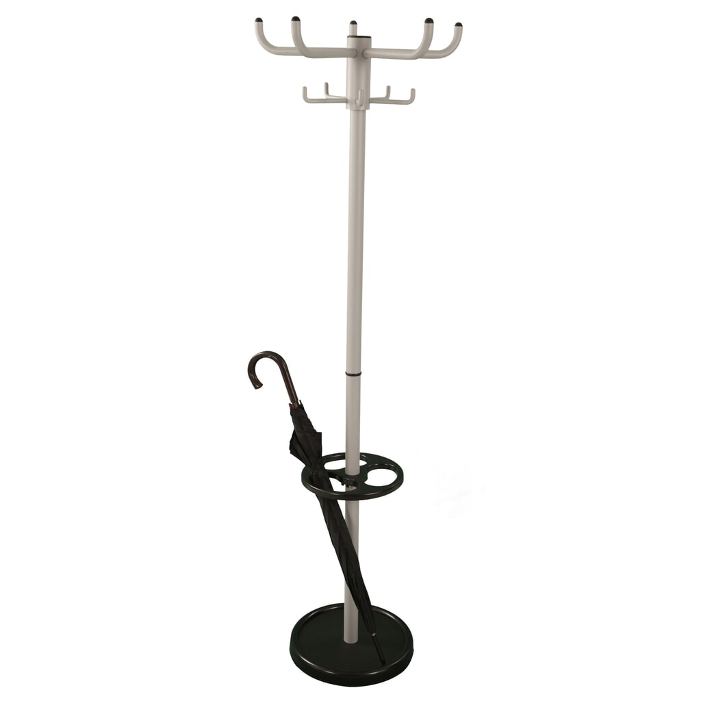 Attaccapanni, a piantana, 10 ganci, con portaombrelli, grigio, nero Immagine del prodotto n. 5: Attaccapanni, a piantana, 10 ganci, con portaombrelli, grigio, nero