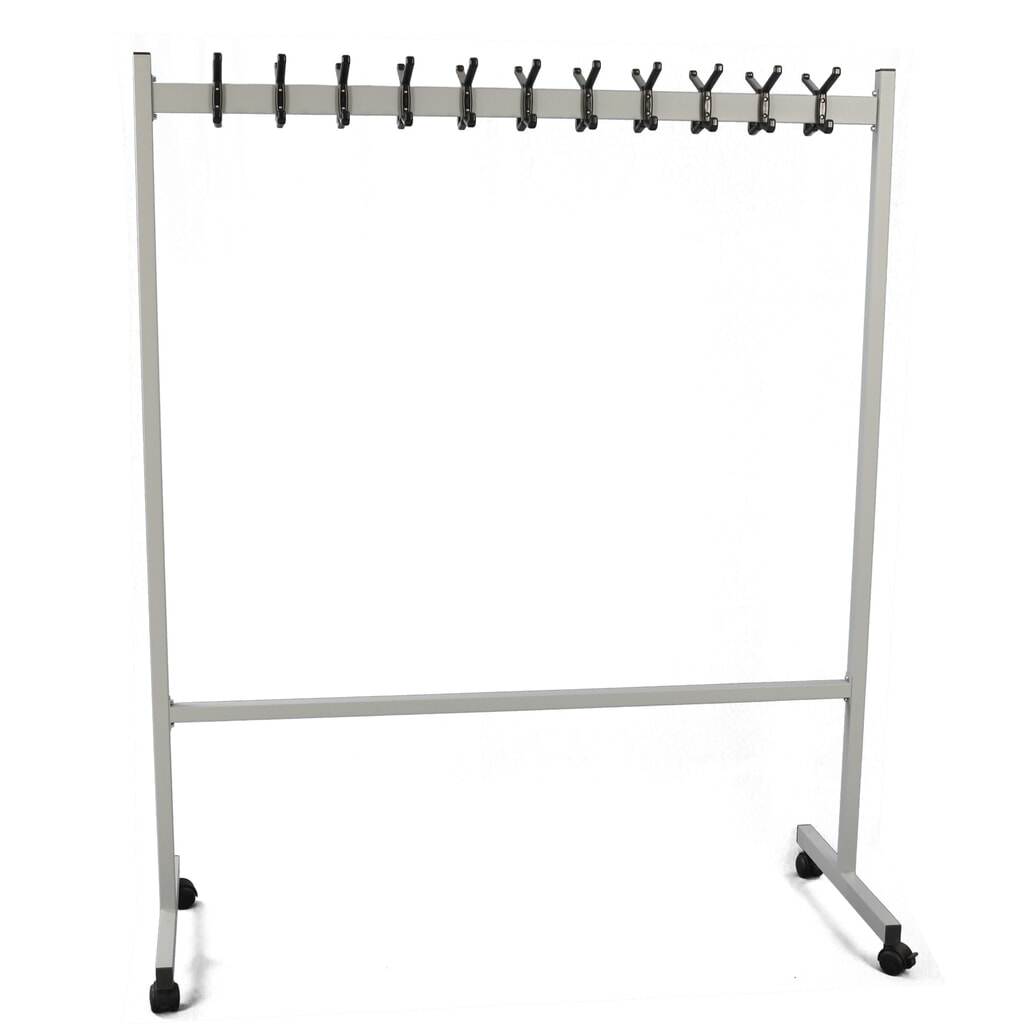 Attaccapanni mobile Doppio, 22 ganci doppi, bilaterale, argento, nero Immagine del prodotto: Attaccapanni mobile Doppio, 22 ganci doppi, bilaterale, argento, nero