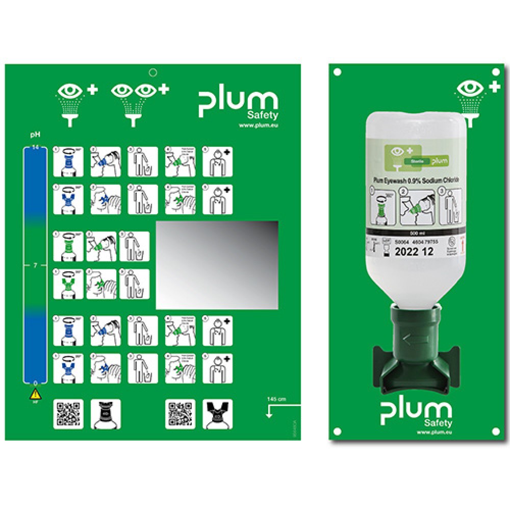 Stazione lavaggio occhi plum DUO con supporto da parete