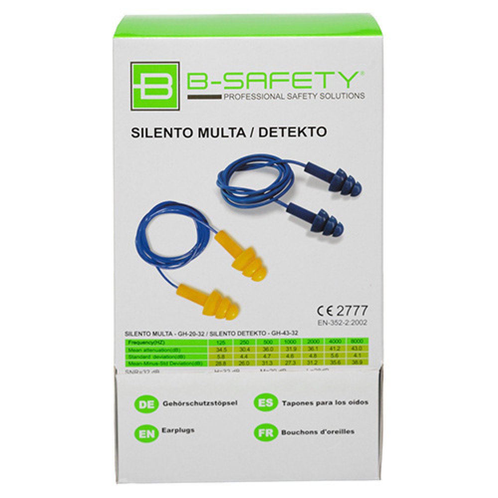 Immagine del prodotto n. 3: B-Safety Tappi auricolari antirumore SILENTO MULTA, riutilizzabili, 100 paia/SU