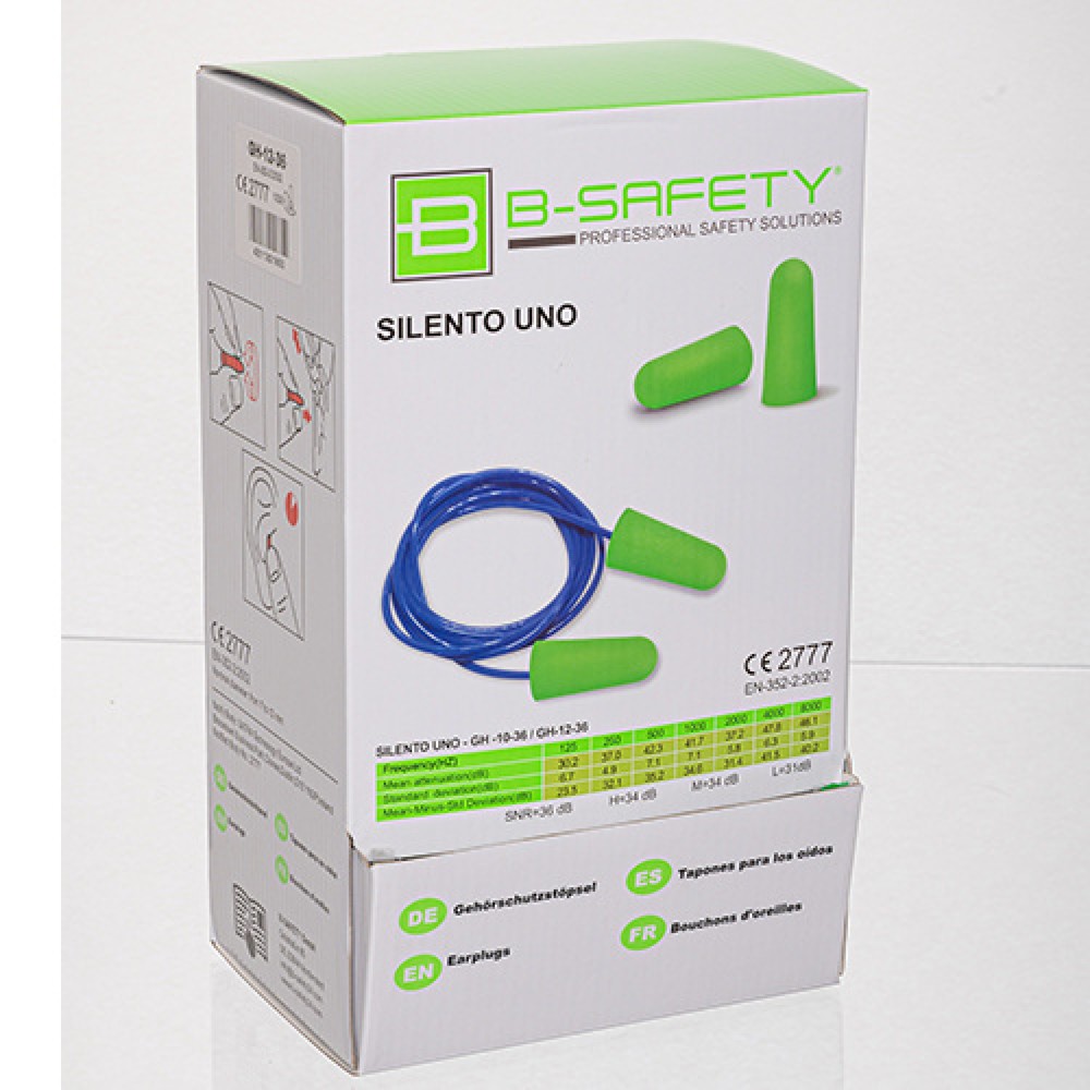 Immagine del prodotto n. 3: B-Safety Tappi auricolari antirumore SILENTO UNO, monouso, 200 paia/SU