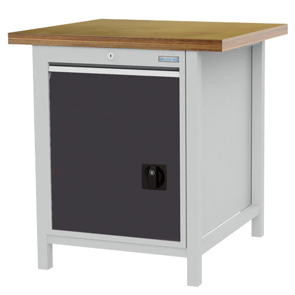 Immagine del prodotto n. 1: Banco da lavoro a comparti Bedrunka+Hirth R 18-24, AxLxP 859 x 810 x 750 mm, grigio chiaro, grigio antracite, 1 cassetto 1x150 mm, 1 anta a battente 1x450 mm