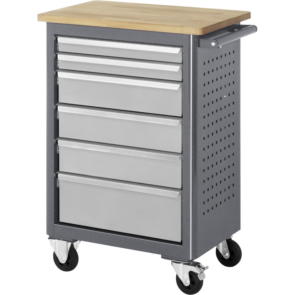 Banco da lavoro a rulli RAU serie adlatus, LxP 950 x 675 x 450 mm, 6 cassetti 2 x 65, 3 x 125, 1 x 90 mm, piano di lavoro in faggio Immagine del prodotto n. 1: Banco da lavoro a rulli RAU serie adlatus, LxP 950 x 675 x 450 mm, 6 cassetti 2 x 65, 3 x 125, 1 x 90 mm, piano di lavoro in faggio