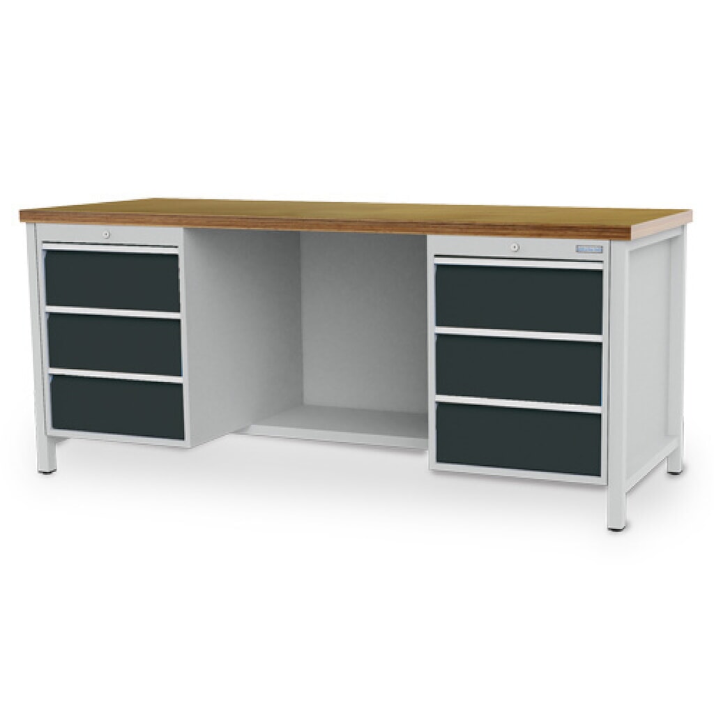 Banco da lavoro Bedrunka+Hirth R 18-24, AxLxP 859 x 2.000 x 750 mm, grigio chiaro, grigio antracite, 6 cassetti 6x200 mm Immagine del prodotto: Banco da lavoro Bedrunka+Hirth R 18-24, AxLxP 859 x 2.000 x 750 mm, grigio chiaro, grigio antracite, 6 cassetti 6x200 mm