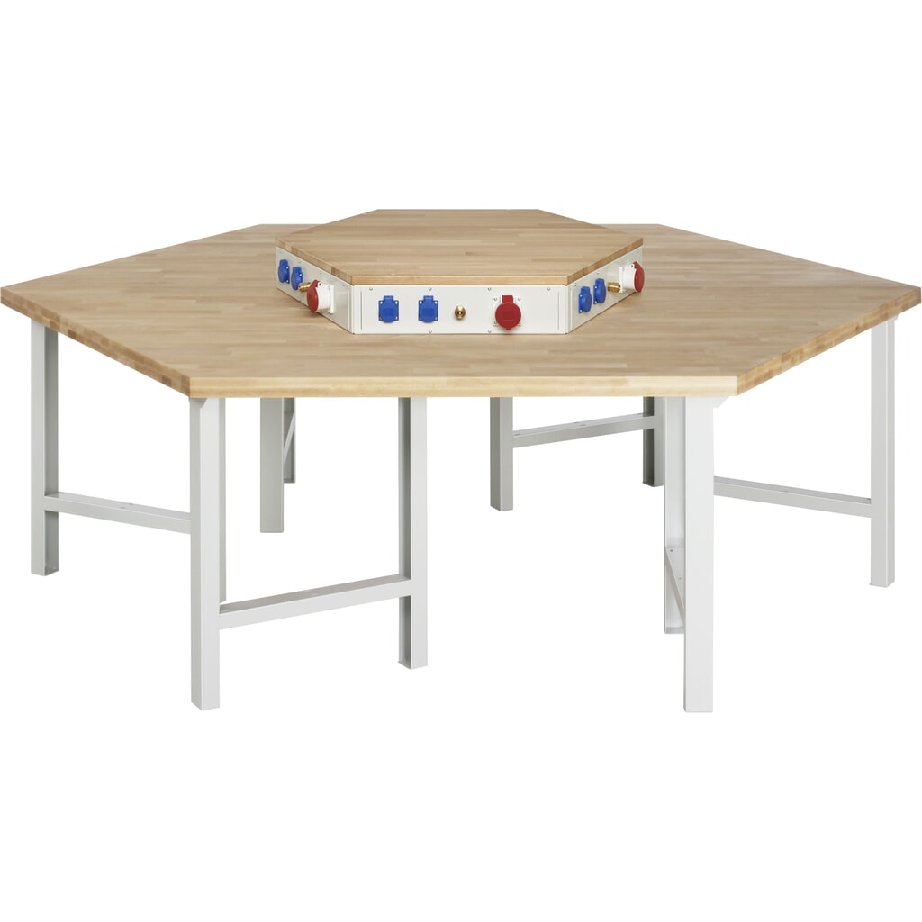 Immagine del prodotto: Banco da lavoro di gruppo RAU serie 4000, blocco portaprese, AxLxP 840 x 2.700 x 2.340 mm