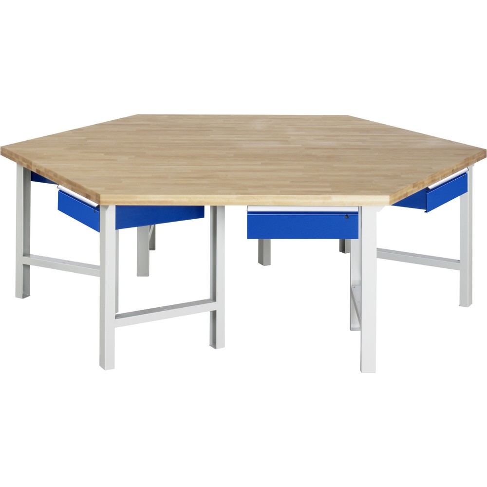 Immagine del prodotto n. 1: Banco da lavoro di gruppo RAU serie 4000, AxLxP 840 x 2.700 x 2.340 mm, 6 cassetti con ErgoScript®