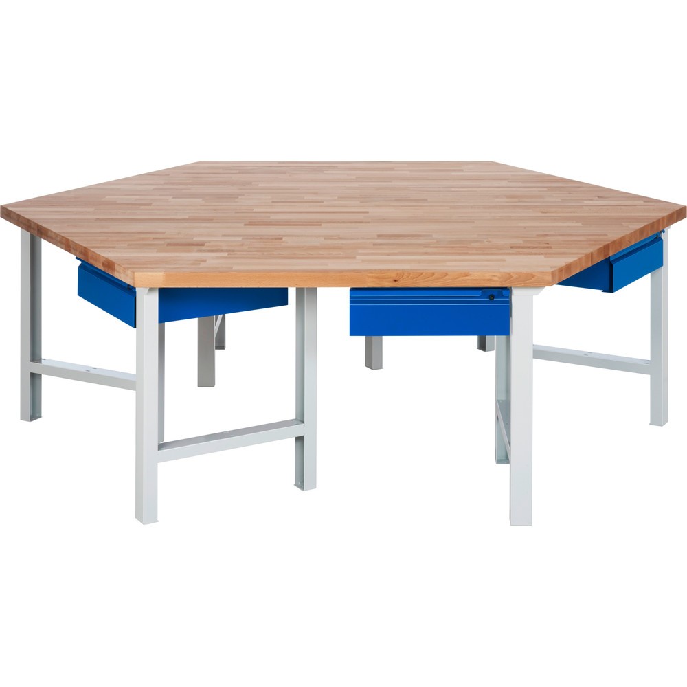Immagine del prodotto n. 1: Banco da lavoro di gruppo RAU serie 4000, AxLxP 840 x 2.700 x 2.340 mm, 6 cassetti con impugnatura