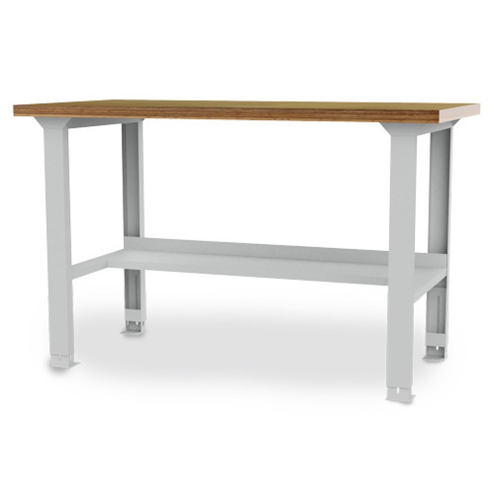 Immagine del prodotto: Banco da lavoro in serie Bedrunka+Hirth, AxLxP 859-1.059 x 2.000 x 750 mm, grigio chiaro, regolabile in altezza, 1 piano di appoggio