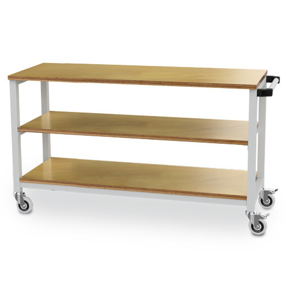 Banco da lavoro mobile Bedrunka+Hirth R 18-16, AxLxP 880 x 1.500 x 540 mm, grigio chiaro, 2 ripiani Immagine del prodotto: Banco da lavoro mobile Bedrunka+Hirth R 18-16, AxLxP 880 x 1.500 x 540 mm, grigio chiaro, 2 ripiani