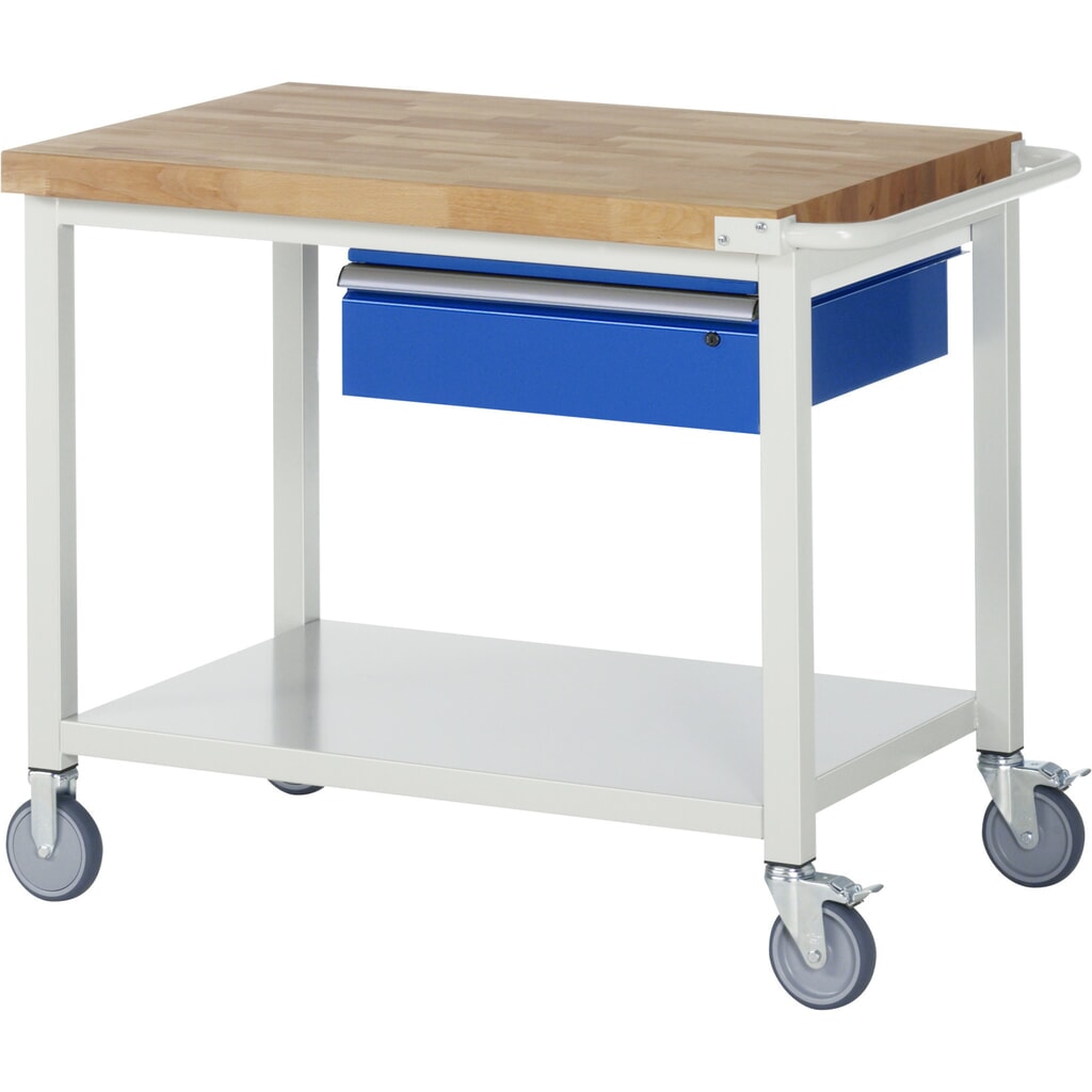 Immagine del prodotto: RAU Banco da lavoro mobile Serie 8000, HxLxP 880 x 1.000 x 700 mm, piano di appoggio inferiore, con 1 cassetto a destra