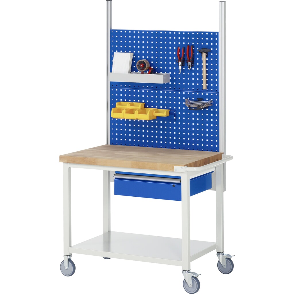 Banco da lavoro mobile RAU serie 8000, HxLxP 880-1.080 x 750 x 700 mm, 1 cassetto 1 x 150 mm, portata cassetti 50 kg Immagine del prodotto n. 7: Banco da lavoro mobile RAU serie 8000, HxLxP 880-1.080 x 750 x 700 mm, 1 cassetto 1 x 150 mm, portata cassetti 50 kg