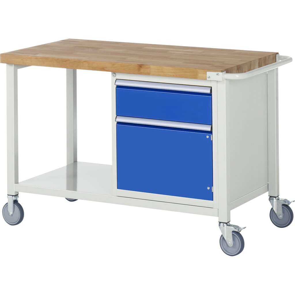 Banco da lavoro mobile RAU serie 8000, 1 piano di appoggio, 1 anta battente, AxLxP 880-1.080 x 1.250 x 700 mm, 1 cassetto Immagine del prodotto: Banco da lavoro mobile RAU serie 8000, 1 piano di appoggio, 1 anta battente, AxLxP 880-1.080 x 1.250 x 700 mm, 1 cassetto