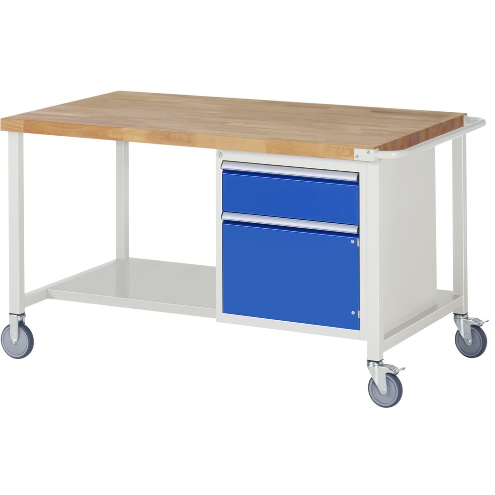 Immagine del prodotto n. 1: RAU Banco da lavoro mobile Serie 8000, HxLxP 880 x 1.500 x 900 mm, 1 contenitore nella base, con 1 cassetto e 1 anta battente