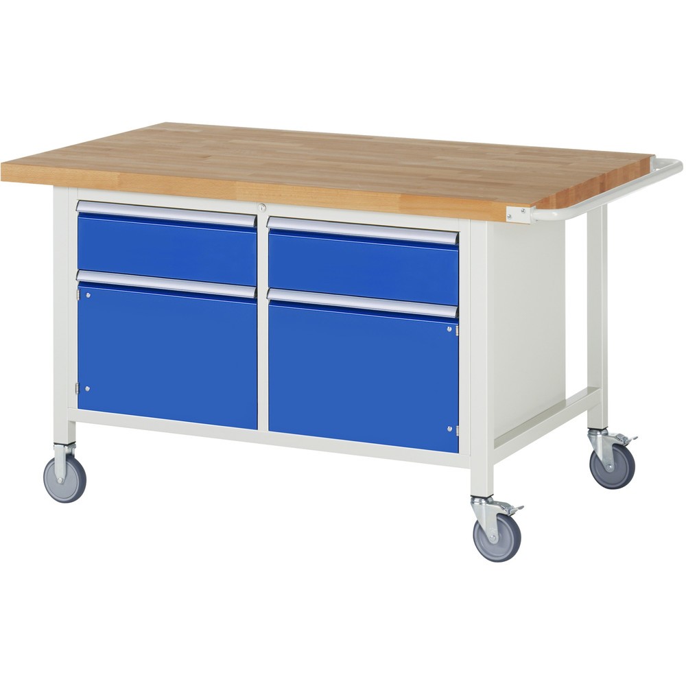 Immagine del prodotto n. 1: RAU Banco da lavoro mobile Serie 8000, HxLxP 880 x 1.500 x 900 mm, 1 contenitore doppio nella base, con 2 cassetti e 2 ante battenti