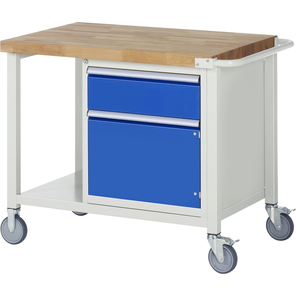 Immagine del prodotto n. 1: Banco da lavoro mobile RAU serie 8000, 1 piano di appoggio, 1 anta battente, AxLxP 880 x 1.000 x 700 mm, 1 cassetto