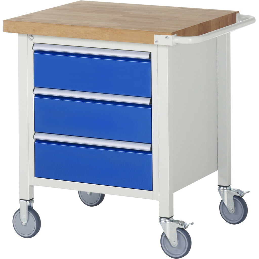 Banco da lavoro mobile RAU serie 8000, 1 contenitore, HxLxP 880-1.080 x 750 x 700 mm, 3 cassetti 3 x 180 mm Immagine del prodotto: Banco da lavoro mobile RAU serie 8000, 1 contenitore, HxLxP 880-1.080 x 750 x 700 mm, 3 cassetti 3 x 180 mm