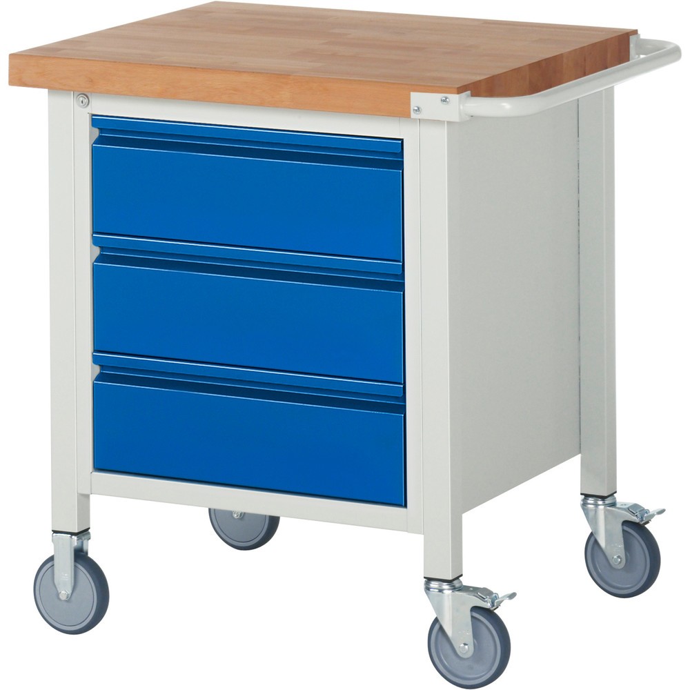Immagine del prodotto: Banco da lavoro RAU serie 8000, 1 contenitore, AxLxP 880 x 750 x 700 mm, 3 cassetti 3 x 180 mm, portata cassetti 100 kg