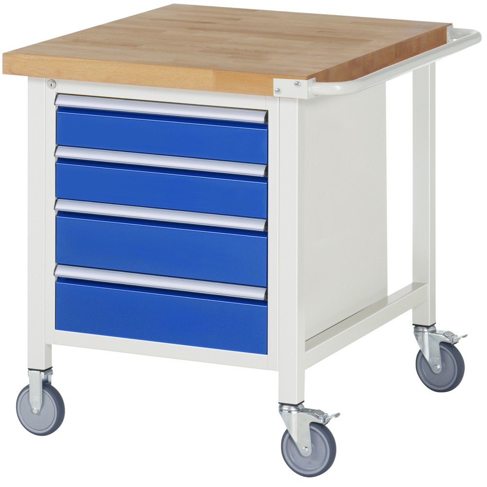 Immagine del prodotto: RAU Banco da lavoro mobile Serie 8000, HxLxP 880 x 750 x 900 mm, 1 contenitore nella base, con 4 cassetti