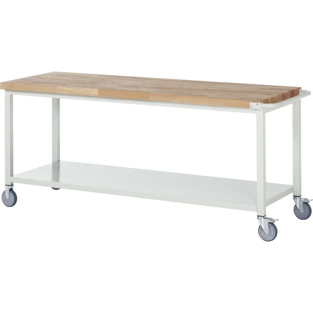 Immagine del prodotto: Banco da lavoro mobile RAU serie 8000, HxLxP 880-1.080 x 2.000 x 700 mm, piano di 1 appoggio profondità 650 mm