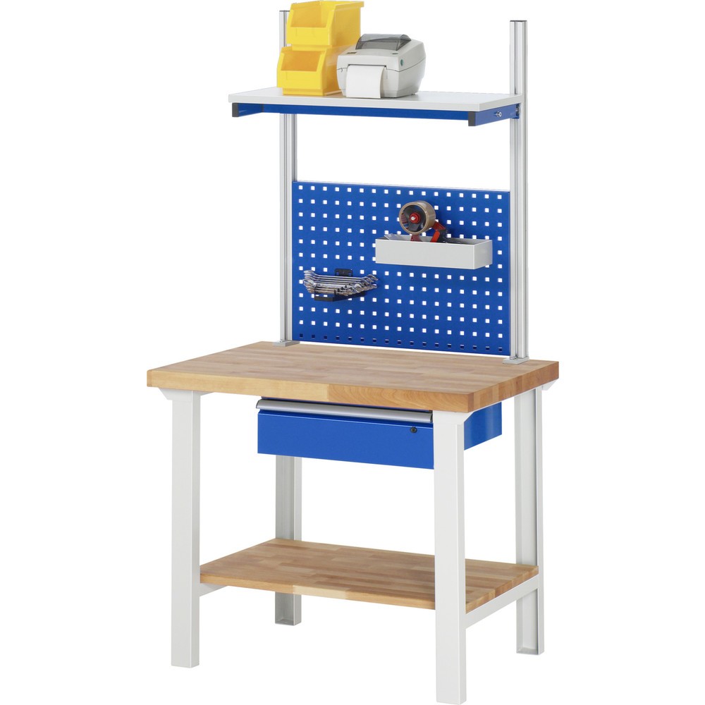 Immagine del prodotto n. 4: Banco da lavoro RAU serie 7000, 1 piano di appoggio in faggio massiccio, AxLxP 840 x 1.000 x 700 mm, 1 cassetto 1 x 150 mm