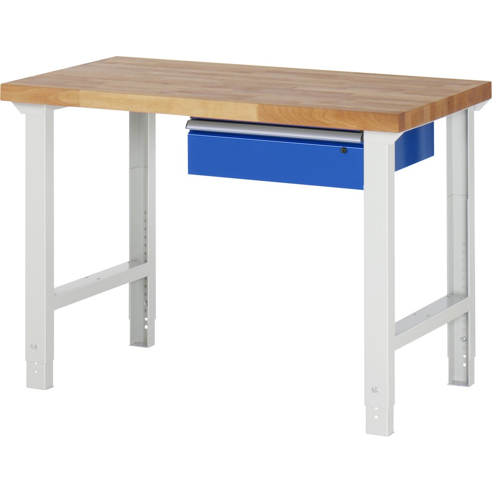 Immagine del prodotto: RAU Banco da lavoro Serie 7000, HxLxP 790-1.140 x 1.250 x 700 mm, con 1 cassetto a destra