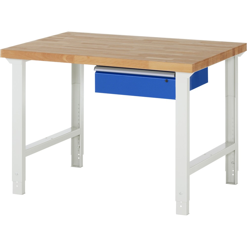 Immagine del prodotto: RAU Banco da lavoro Serie 7000, HxLxP 790-1.140 x 1.250 x 900 mm, con 1 cassetto a destra