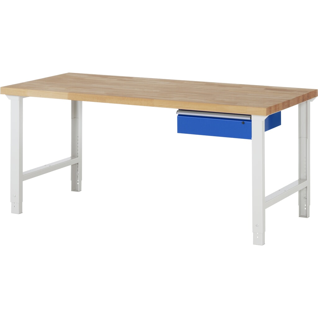 Immagine del prodotto: RAU Banco da lavoro Serie 7000, HxLxP 790-1.140 x 2.000 x 900 mm, con 1 cassetto a destra