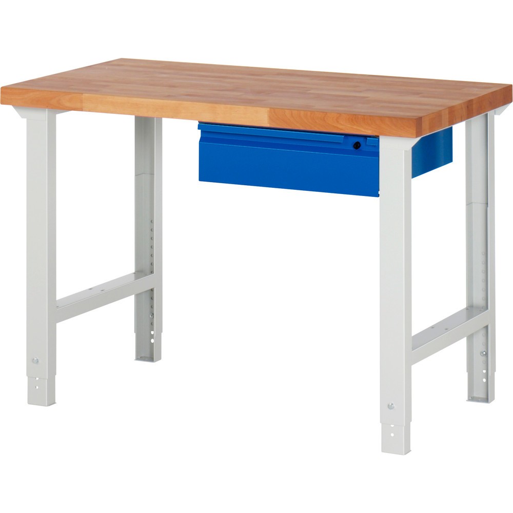 Immagine del prodotto n. 1: Banco da lavoro RAU serie 7000, AxLxP 790-1.140 x 1.250 x 700 mm, 1 cassetto 1 x 150 mm