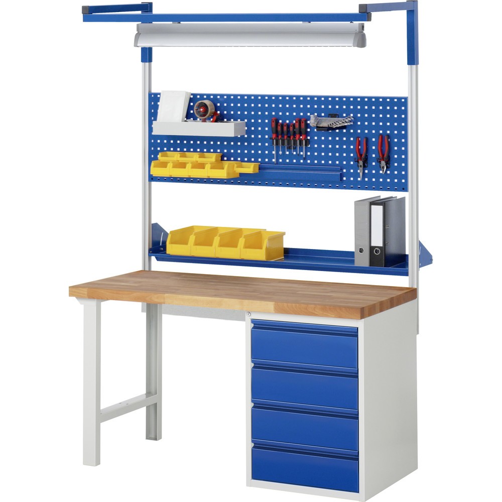 Immagine del prodotto n. 4: Banco da lavoro RAU serie 7000, 1 contenitore, AxLxP 840 x 1.500 x 700 mm, 5 cassetti estraibili al 90% 2 x 120, 2 x 150, 1 x 180 mm, portata cassetti 100 kg