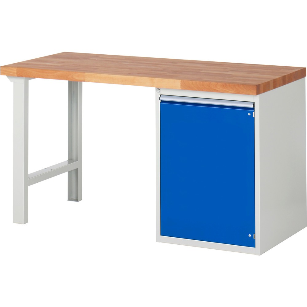 Immagine del prodotto: Banco da lavoro RAU serie 7000, 1 contenitore, AxLxP 890 x 1.500 x 700 mm, 1 anta battente, 1 ripiano